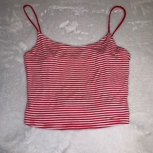me to we pacsun red and white striped cropped top